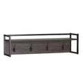 RiverRidge Afton 4 Hook Wall Mount Entryway Organizer Coat Rack Hanger Weathered Woodgrain and Dark Brown Hooks