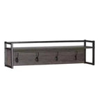 RiverRidge Afton 4 Hook Wall Mount Entryway Organizer Coat Rack Hanger Weathered Woodgrain and Dark Brown Hooks
