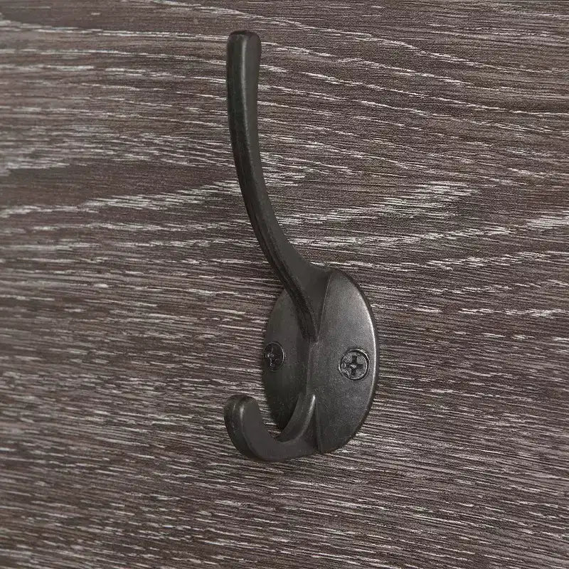 Afton 4 Ganci Appendiabiti da Parete per Ingresso Organizer per Cappotti Appendiabiti Effetto Legno Invecchiato e Ganci Marrone Scuro