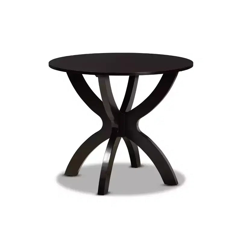 35 Tilde Wide Round Wood Dining Table - Baxton Studio